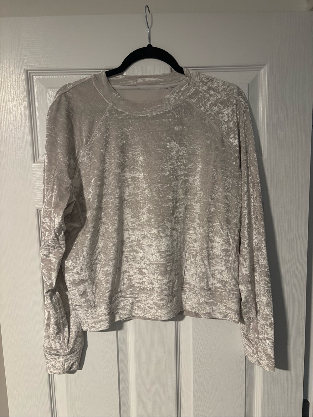 Lululemon Warm Down Crew Crushed Velvet - Chrome, Size 10 - Picture 2 of 3